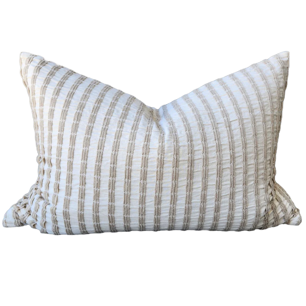 Atelier Jacquard Cushion - Striped - Feather Fill - 40x60cm