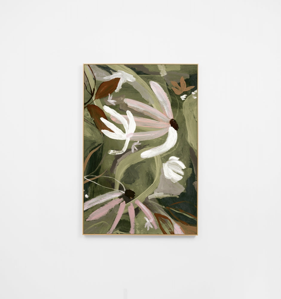 Forest Florals Framed Canvas Artwork 122x82cm