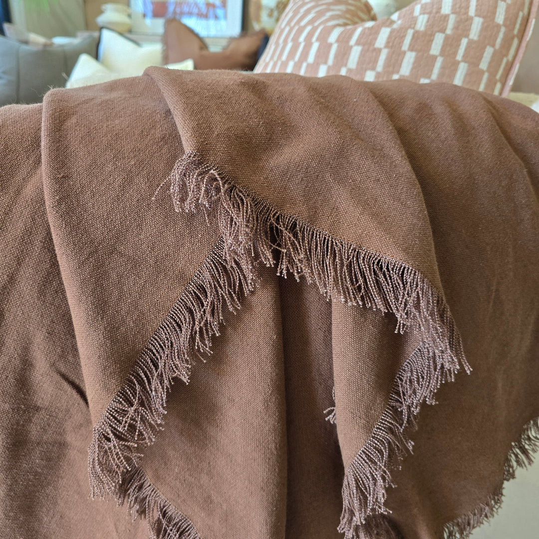 Hearth Fringe Throw - Pinecone - 140x230cm