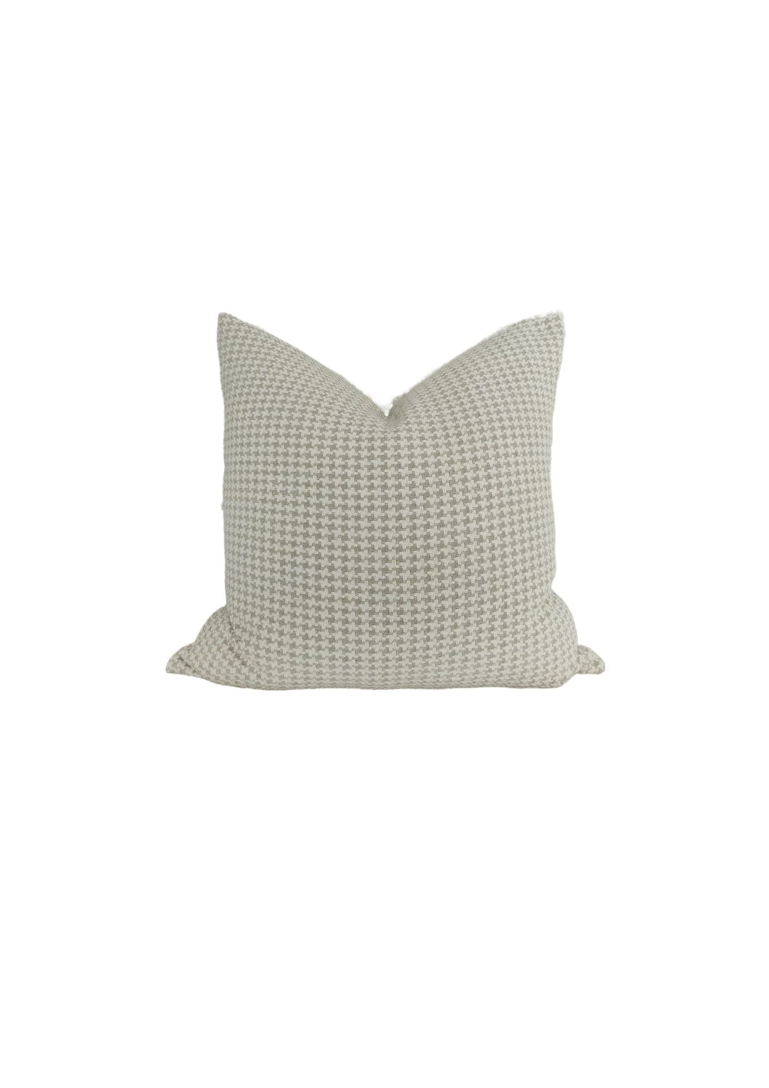 The Hamilton Linen Cotton Cushion - Natural Houndstooth - Feather Fill 55x55cm