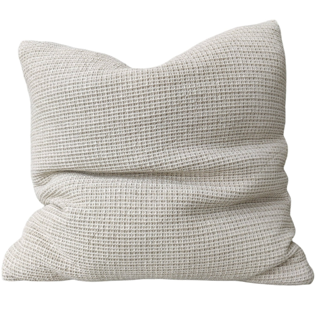 Waverly Linen Cotton Texture Cushion - 60cm Square - Natural - Feather Filled