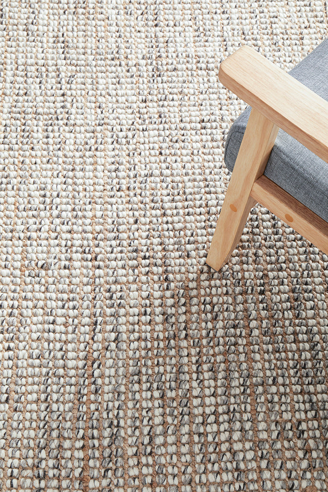 Stockholm Scandi Grey Runner Rug