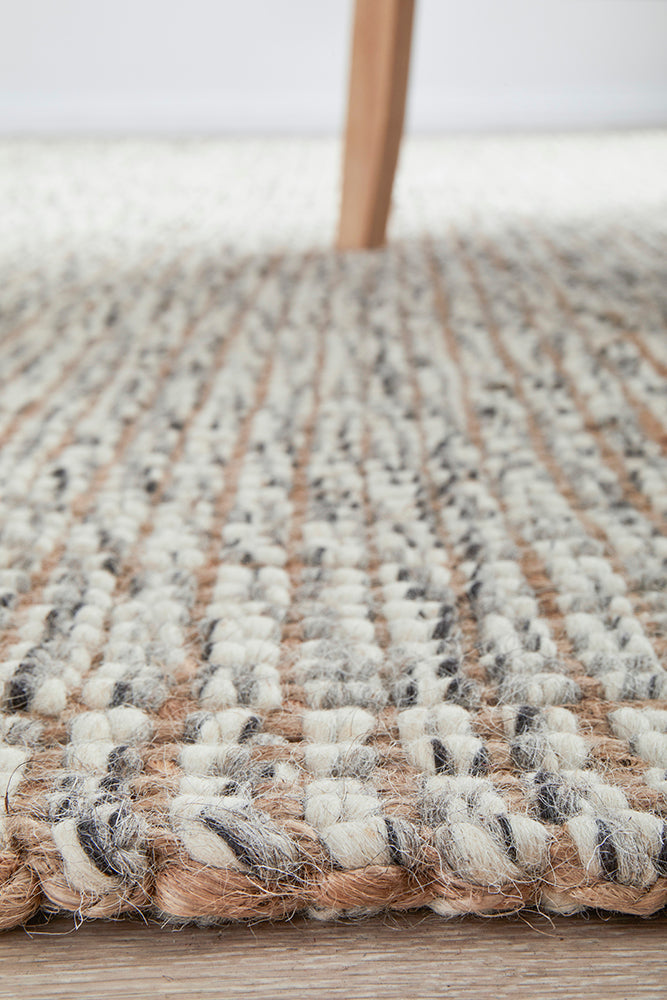 Stockholm Scandi Grey Runner Rug